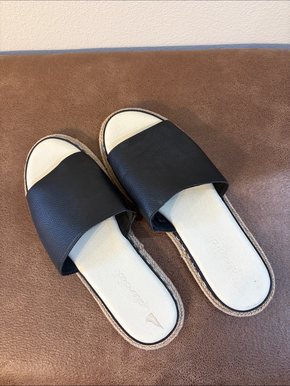 Splendid Black Slide Espadrille Sandals